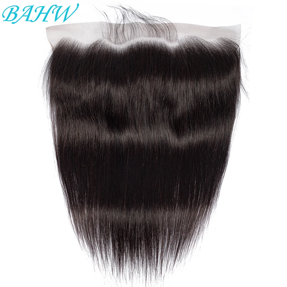 Bahw 12a brasilia nisches menschliches Haar gerade frei Teil 13x4 Spitze frontal natürliche Farbe 100% jungfräuliches Haar Spitze vorne Großhandels preis