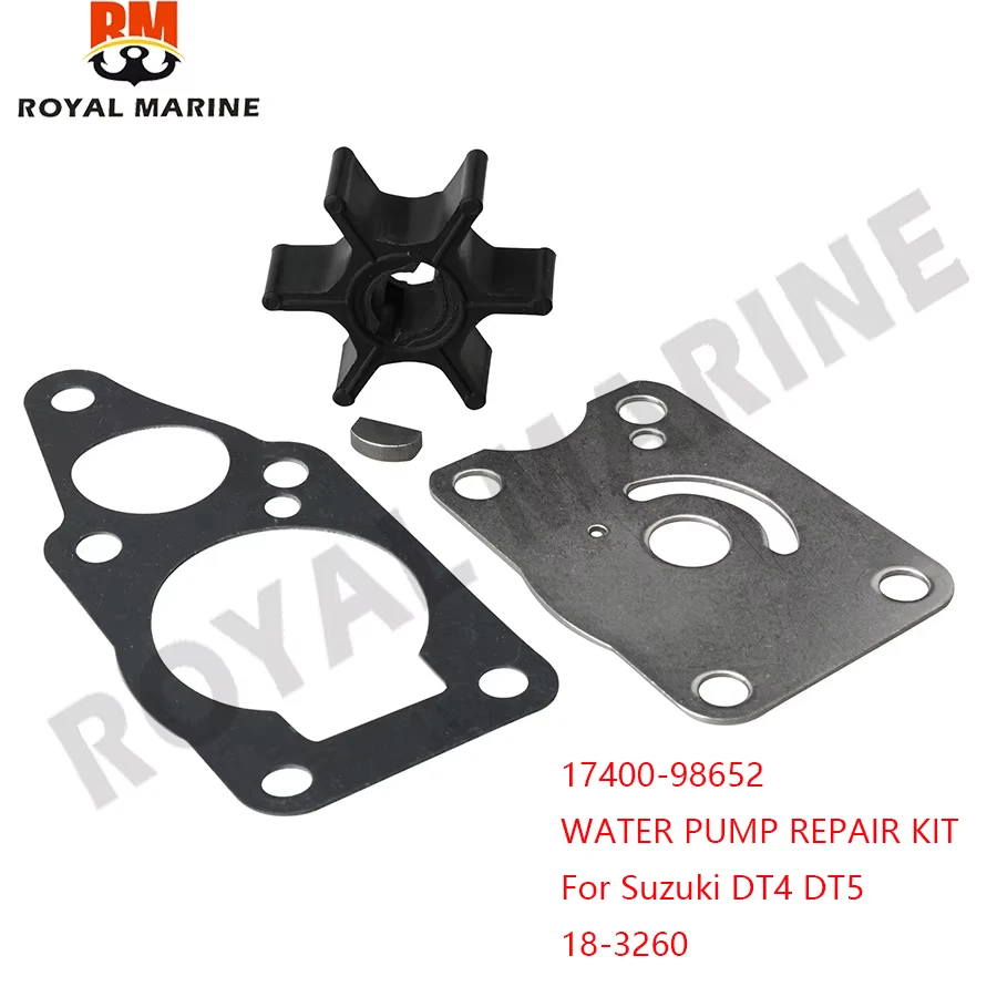 

Ремкомплект водяного насоса 17400-98652 17400-98661 для лодочных моторов Suzuki DT4 DT5 18-3260 DF4 DF6 18-3266, замена