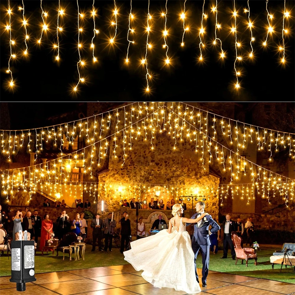 

LED Icicle Christmas Lights Outdoor 20m street garland Fairy Curtain Light Waterproof for Party Holiday Wedding Decoration