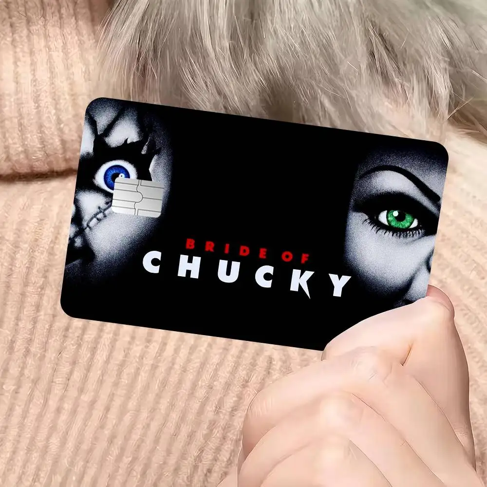 B-bride Of C-chucky Credit Card Skin Stickers No Adhesive Residue Water Proof For VISA Credit Card Subway Access Card