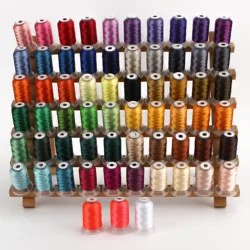 Amo 63 Brother Colors Polyester Embroidery Thread Kit 500M (550Y) Each Spool for Babylock Janome Singer Pfaff Bernina Machines
