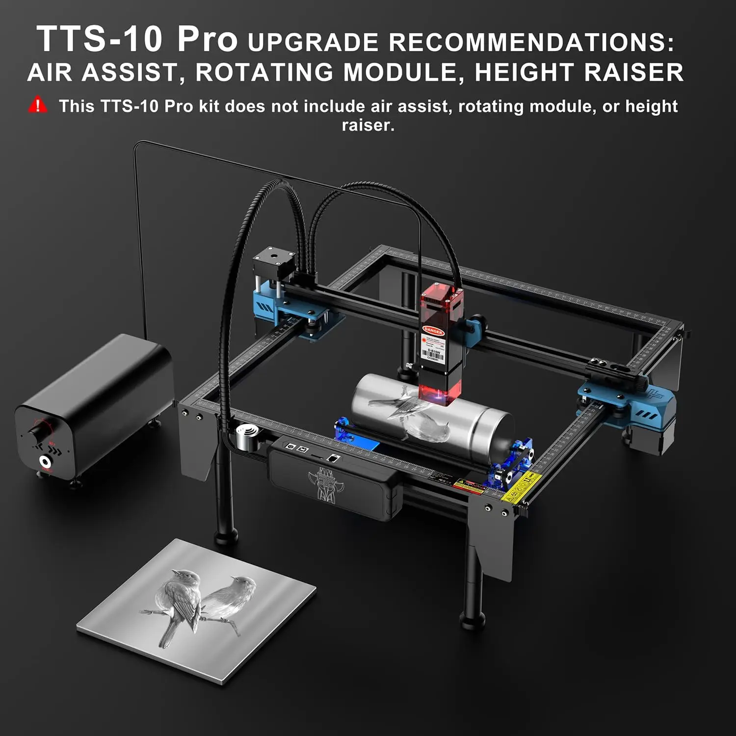 Imagem -06 - Máquina de Gravação a Laser Cnc Two Trees Tts10 Pro Gravador com Wifi Controle Offline Vidro Metal Couro Escultura 10w