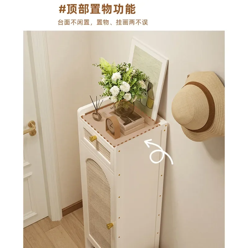 Multi Layer Vertical Door Shoe Cabinet Indoor Dustproof Storage Rack With Drawer Single Door Household Organizer New Design