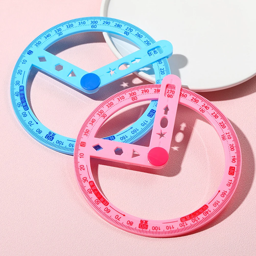 

6pcs Circle Protractor Transparent Scale 360 Degree Drafting Ruler Professional Plastic Protractor For Students Teachers