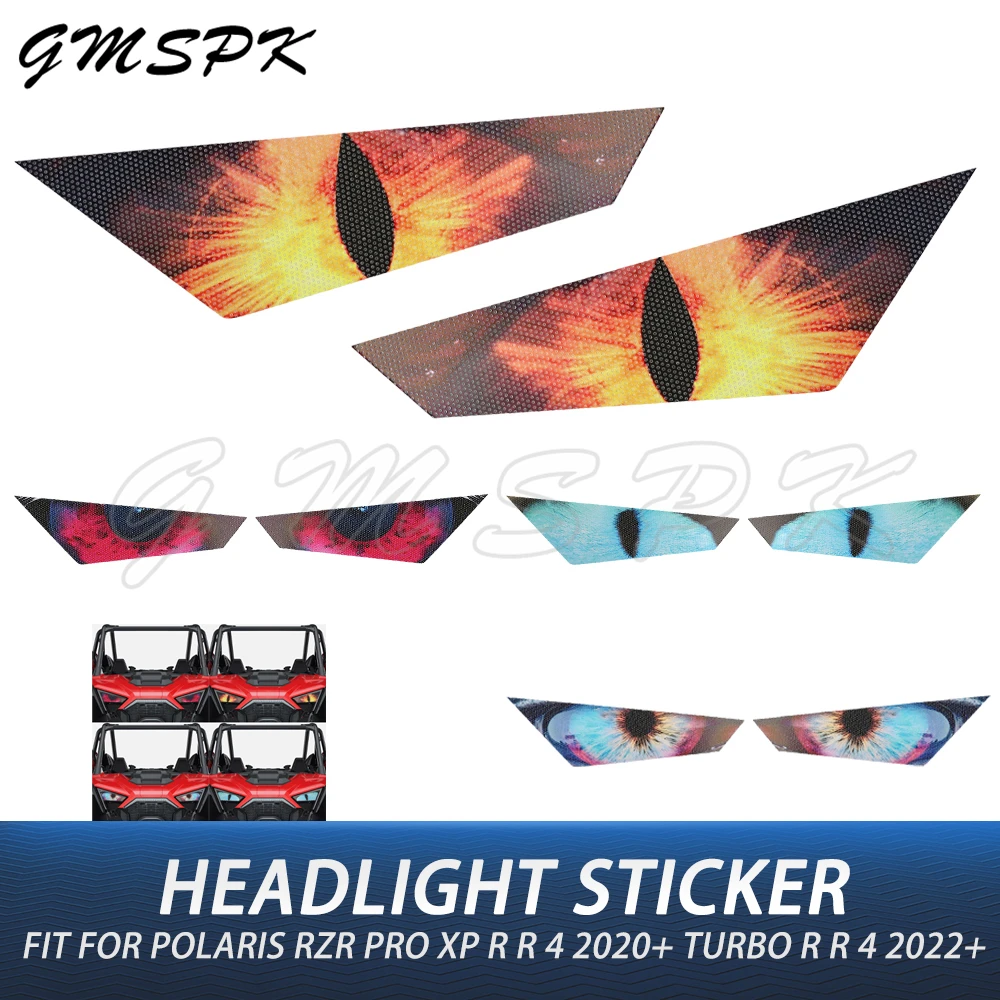 

UTV Headlight Stickers Anti-Scratch Head Lamp Eyes Decorative Decals Fit Polaris RZR PRO XP/XP 4 2020-2024 TURBO R/R 4 2022-2024