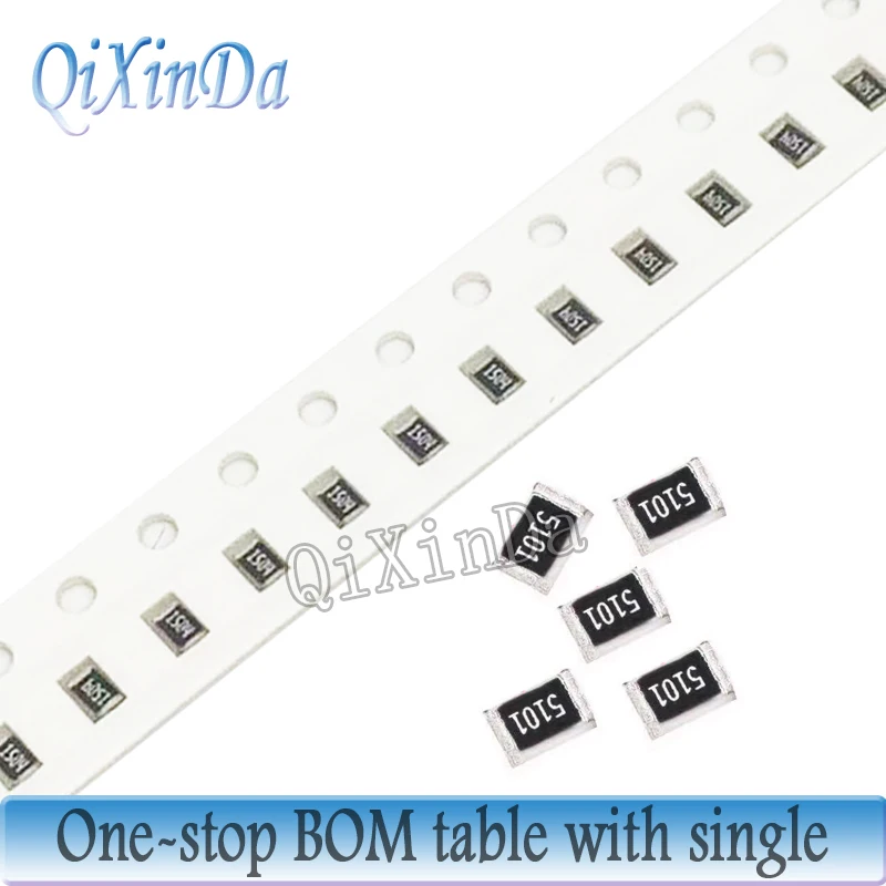100PCS 0805 SMD 5% Resistor 0R-10M 0.1R 0.12R 0.43R 1R 4.7R 10R 15R 36R 1K 10K 62K 75K 100K 220K 470K 750K 1M 4.7M 6.2M 9.1M