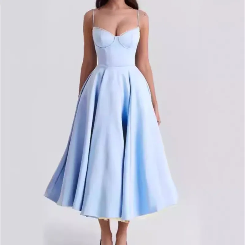 Vestido f e de renda dupla camada, sexy, cintura alta, sem mangas, um ombro só, para uso diário, coleção de pri...