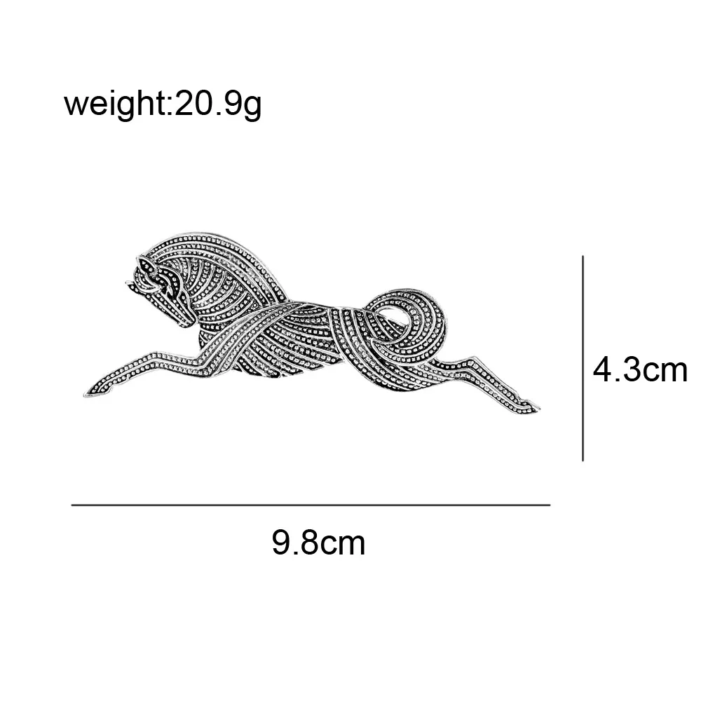 CINDY XIANG Vintage Running Horse Brooches for Women Men Cute Animal Brooch Pins Metal Party Coat Jewelry Accessories