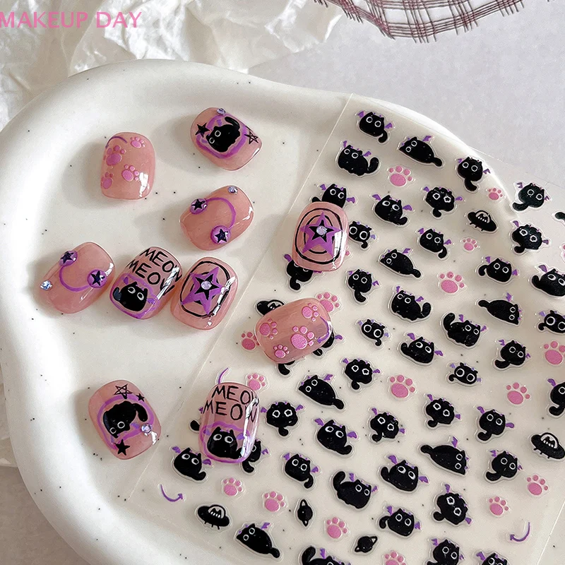 Cartoon Cute Cat Nail Stickers Nail Art Supplies Kawaii Nail Art Stickers Fashion Nail Art Decoration Stickers Manicure Decals