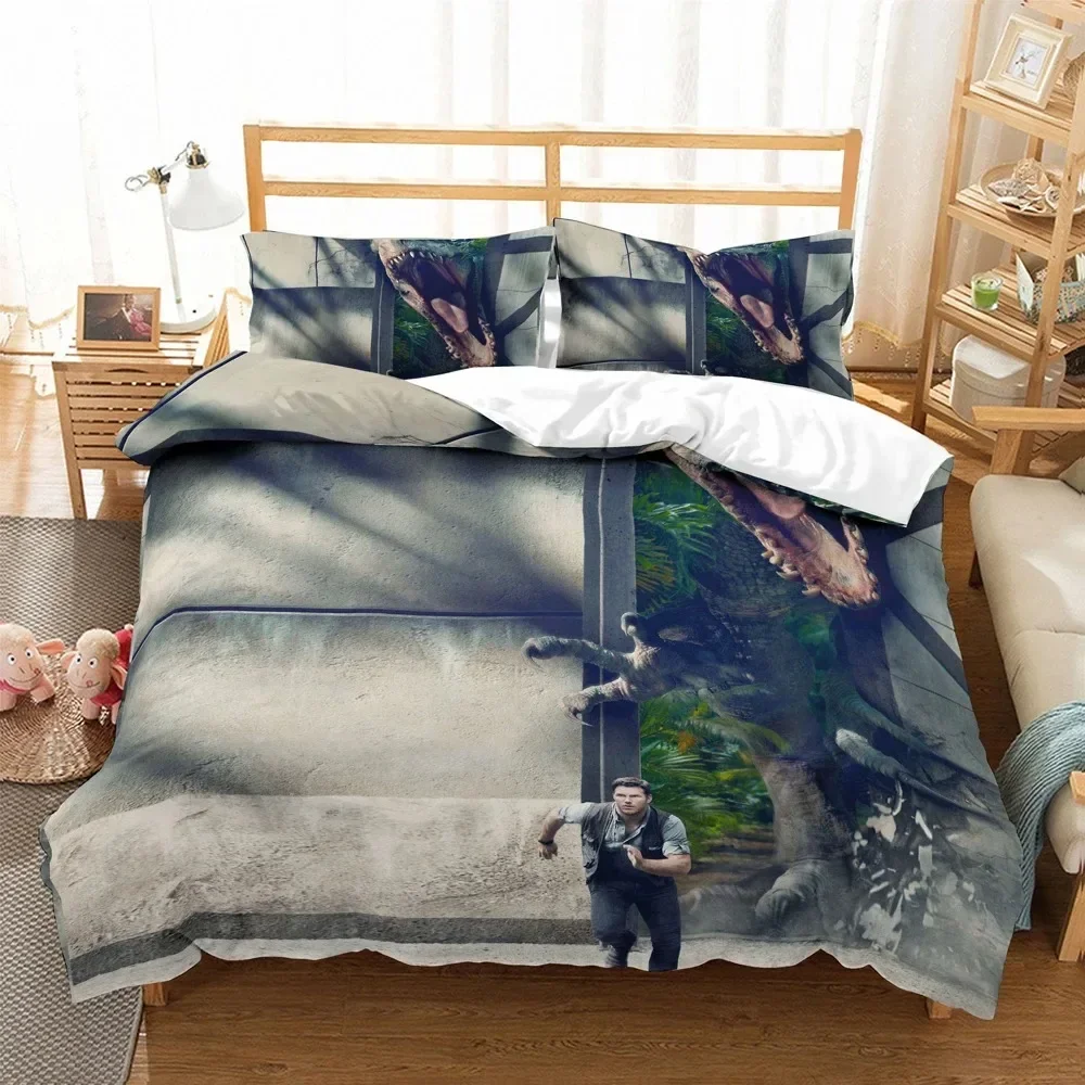 

3D Print Jurassic Dinosaur Comfortable Duvet Quilt Cover Pillowcase Bedding Set Children Bedroom Decoration Home Textile