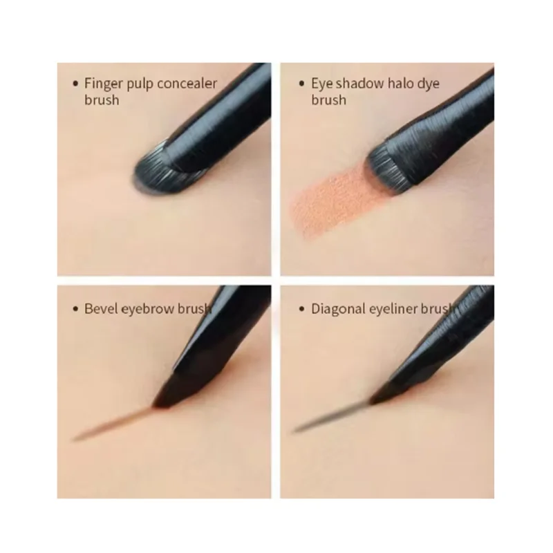 5/6 sztuk naturalny zestaw pędzli do makijażu oczu pędzel do cieni do powiek kontur brwi pędzel do eyelinera kobiety oczy kosmetyczne mieszanie szczegółów Make