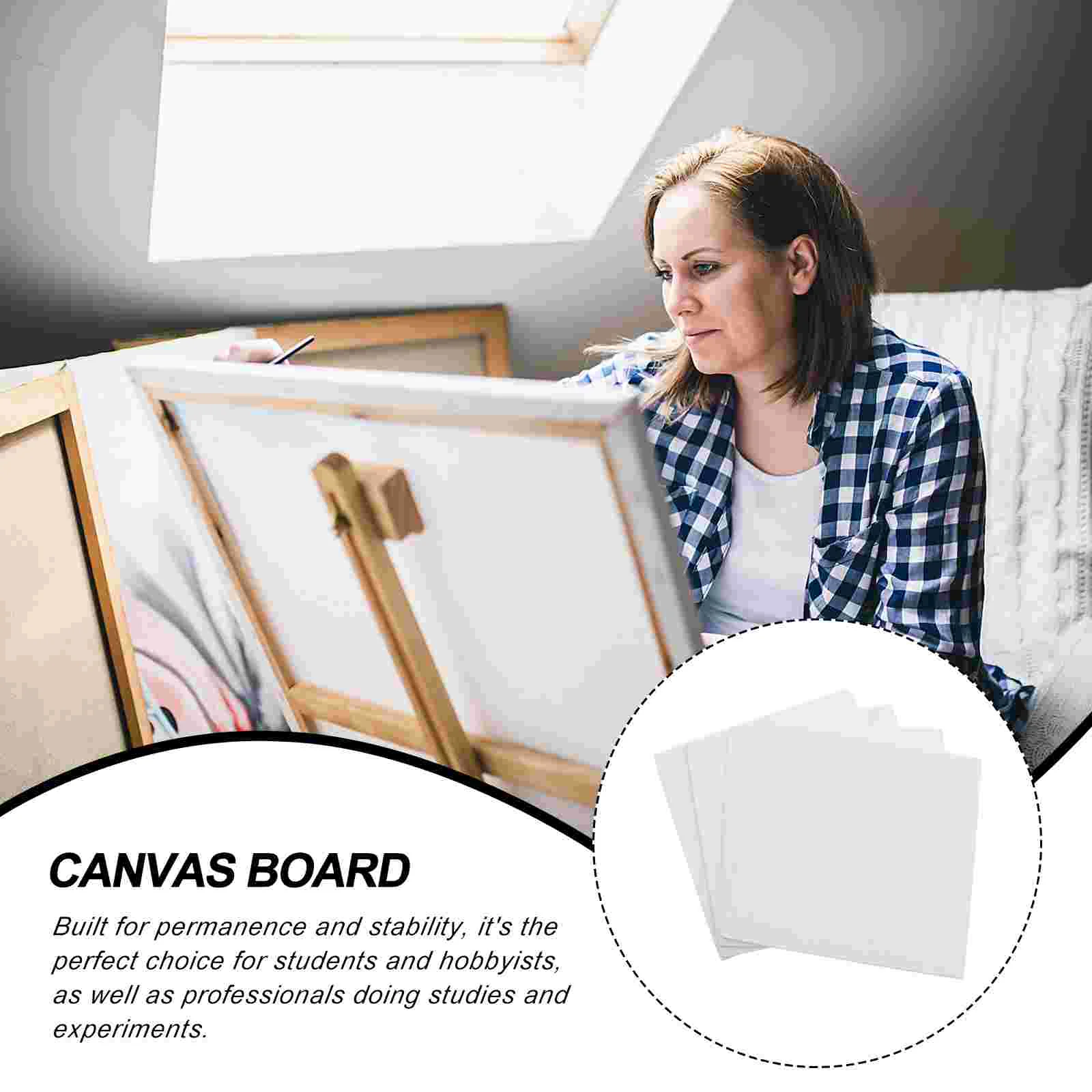 4pcs Artist Canvas Panel Boards 20x20cm Size Painting Board (White） canvas canvas board canvas