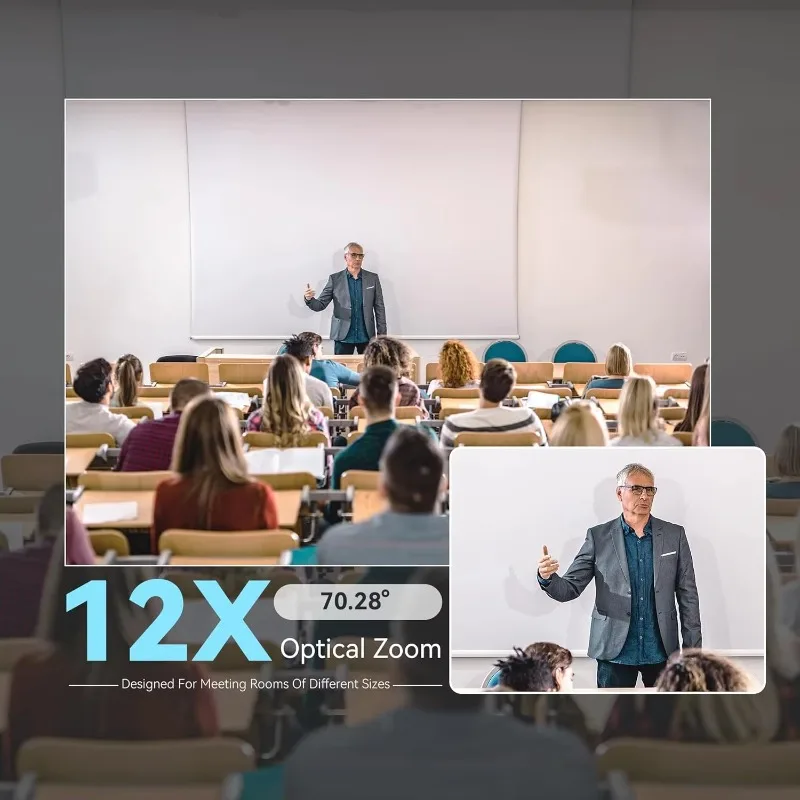 4K audio and video conferencing system 12x zoom PTZ conference camera with Bluetooth speakerphone,