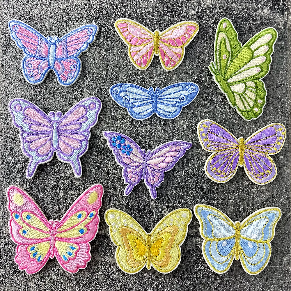 Butterfly Paste on Patches for Clothes Embroidered Cover Repair Hole Stickers Appliques Embroidery Decoration Stick on Patch
