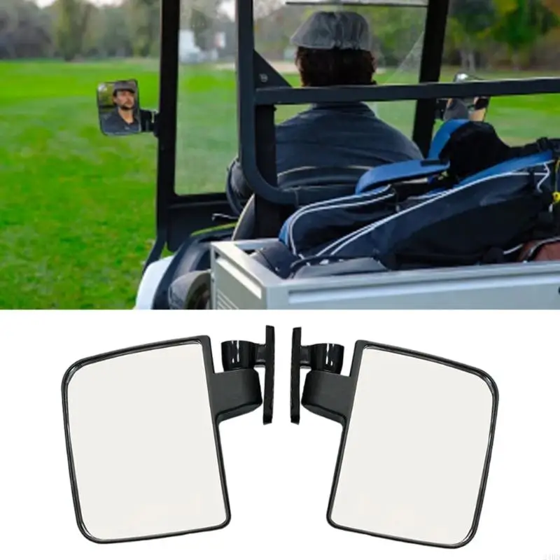 Folding Side Mirror For Golf Cart Universal ABS Build Easy Install 180 Degree 24BD