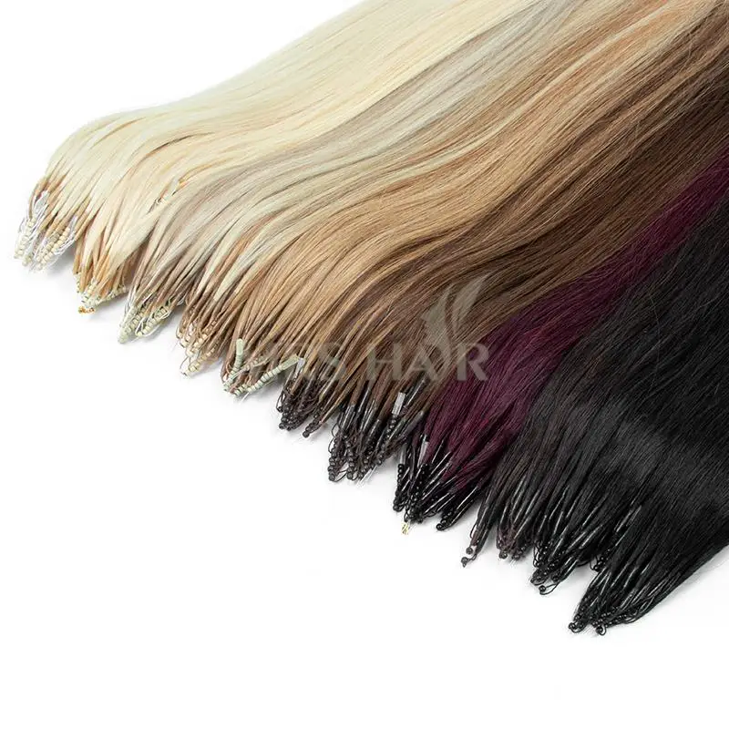 8D Micro Link Hair Extensions Human Hair Nano Rings With Fish Line Hair Extension Invisible Mechine Remy 0.6g/pcs 50strands/pack