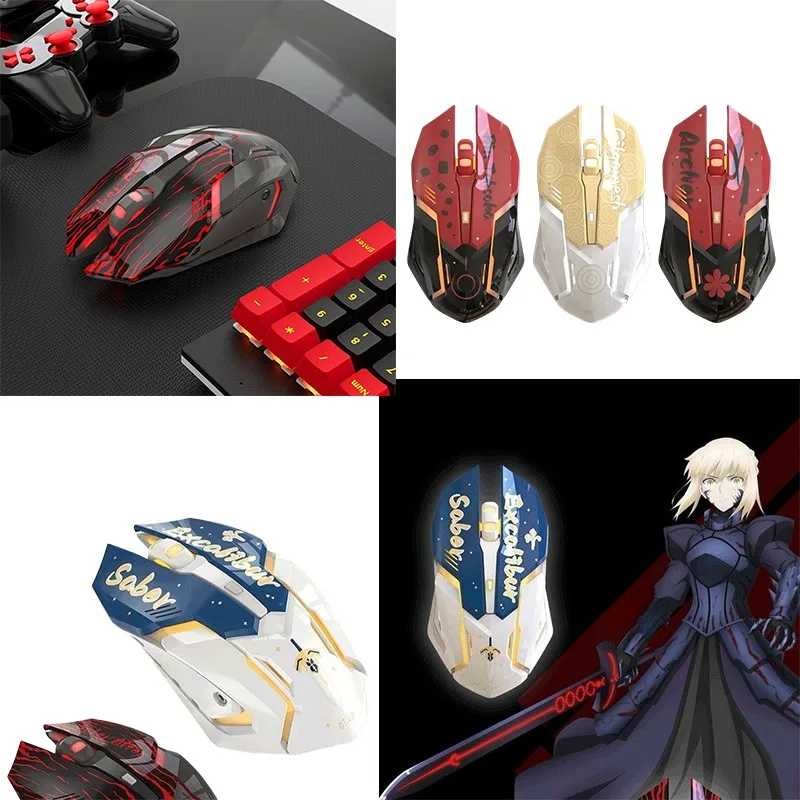 

Детская беспроводная мышь Fate Pendragon, персонаж аниме, USB-компьютер, универсальная игровая мышь, универсальная мышь для игровых соревнований