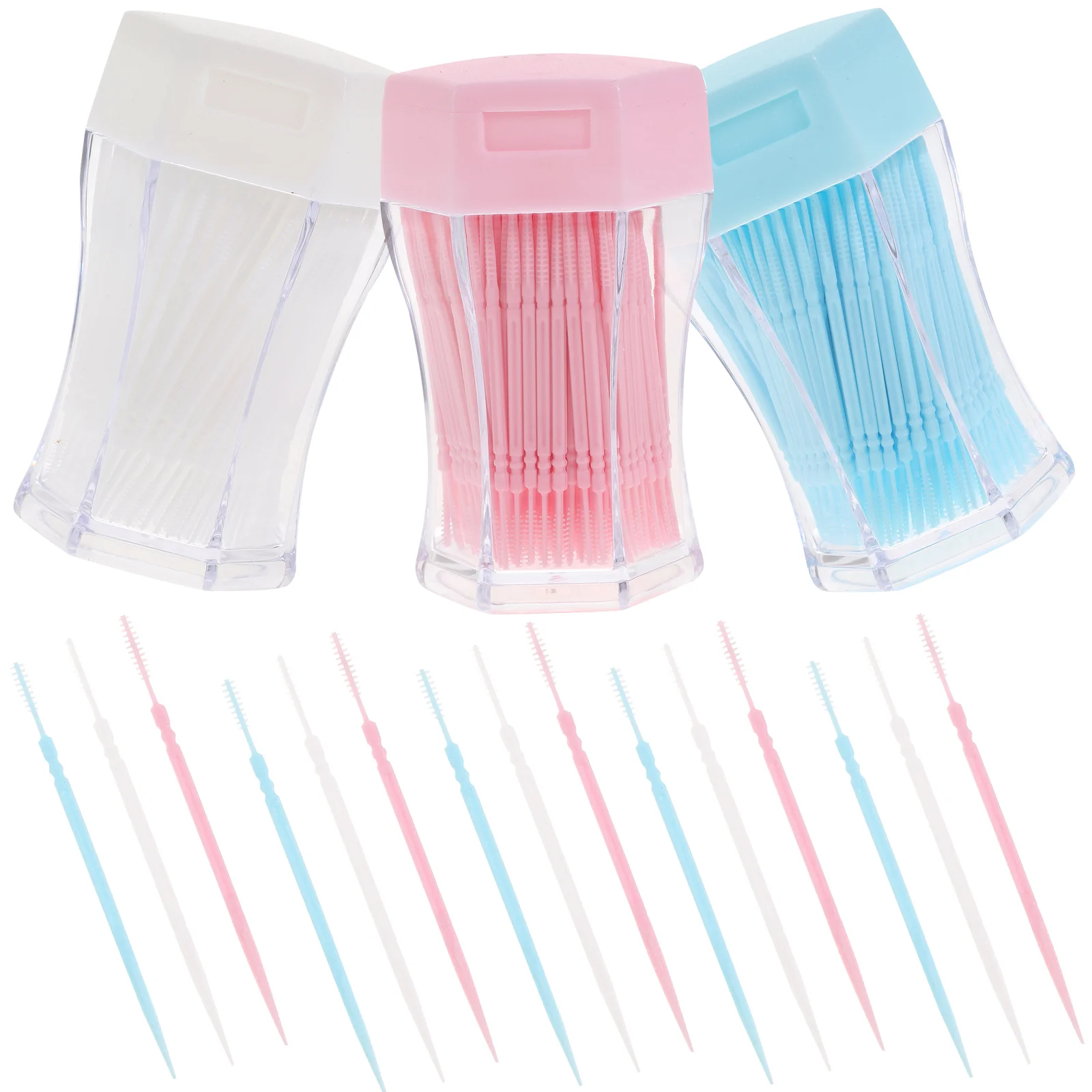 600 pcs בחירת שיניים ניקוי שיניים בוחר מברשת דטרגנט מברשת לסירוגין