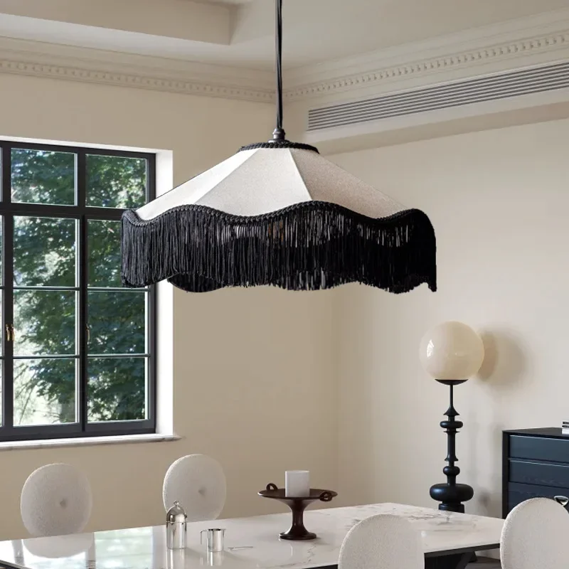 French Fabric Big Chandelier for Living Room, Dining Table, Study, Cloakroom, Corridor Interior Decoration Pendant Lamp