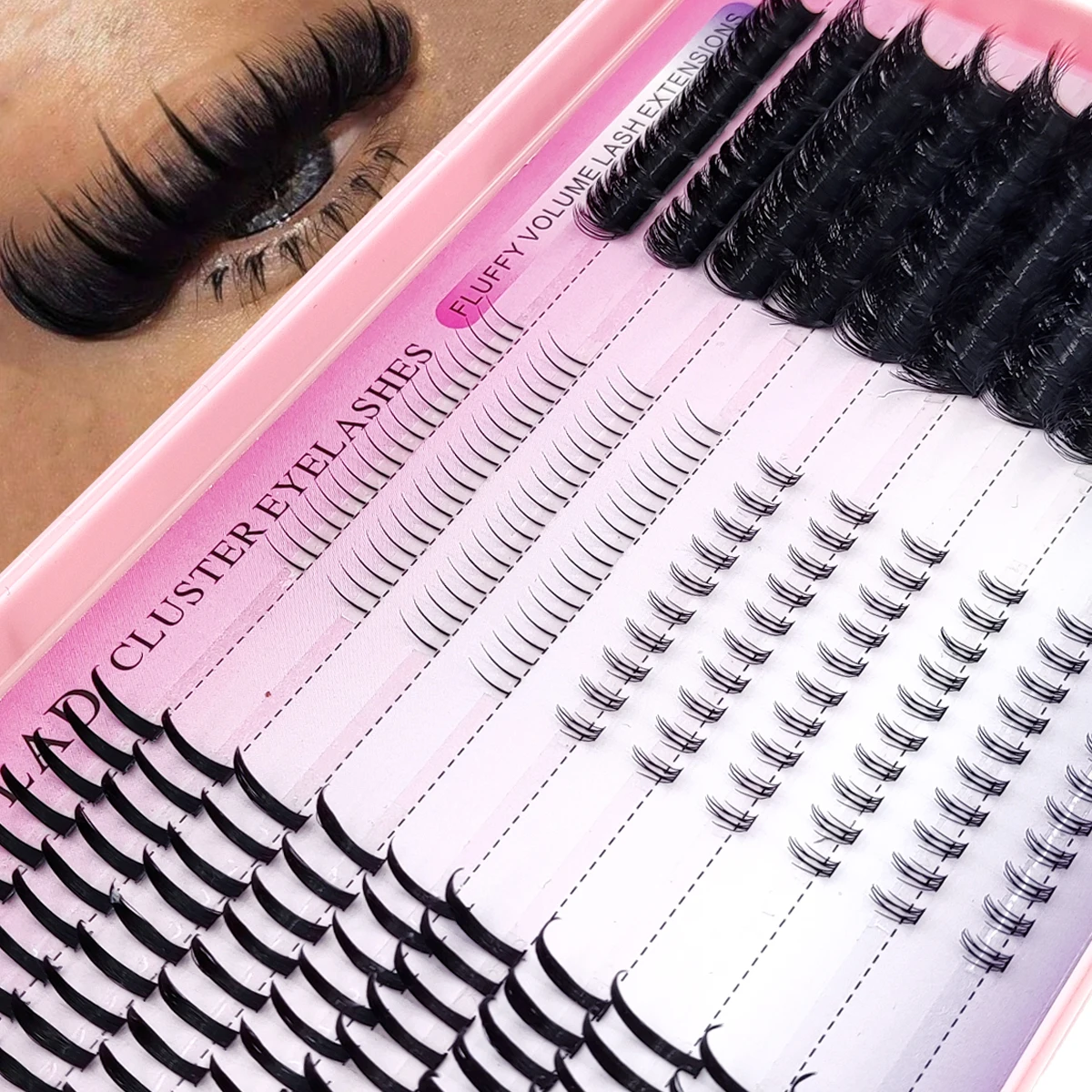 Neuer Fluffy200D Wimpernkamm mit spitzer Spitze für Volumen, Einzelwimpernkamm, verlängerter Wimpernkamm mit spitzer Spitze, DIY Fairy/Manga Wimpern, wiederverwendbar