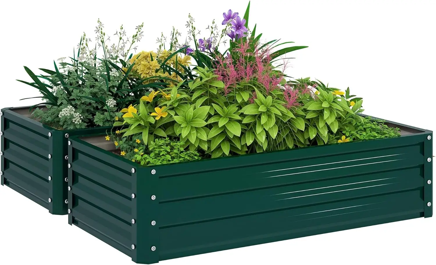

Galvanized Raised Garden Bed, 4' x 2' x 1' Metal Planter Box, for Growing Vegetables, Flowers, Herbs, Succulents, Green