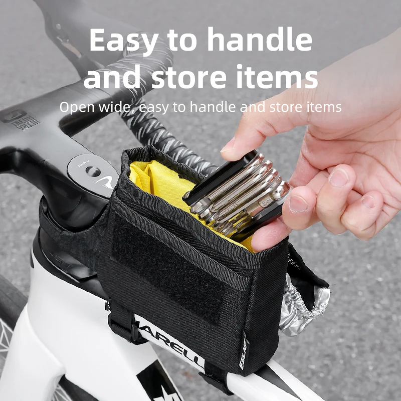 ESLNF 0.4L Top Tube Bag Waterproof Bicycle Frame Bag With Rain Cover Narrow Profile Anti-knee Rub MTB Road Bike Accessories