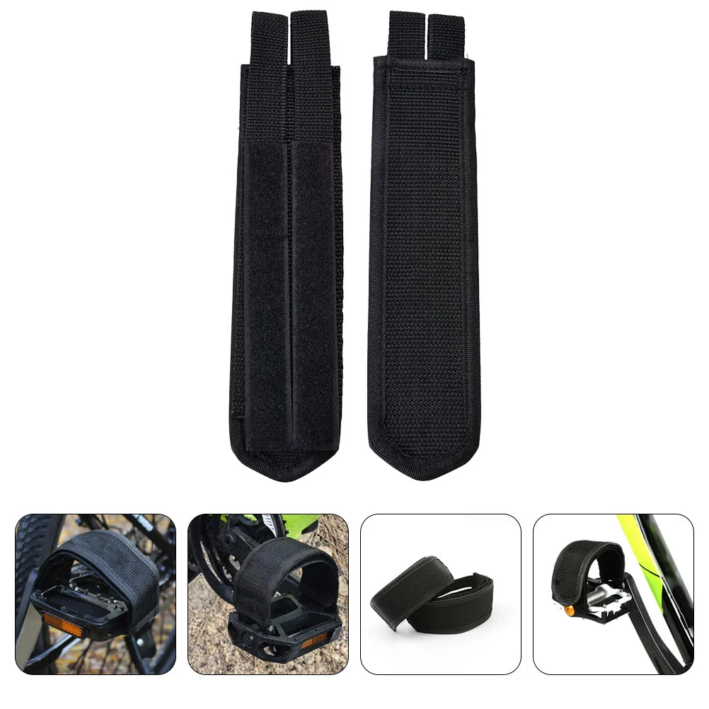 2 Pcs Electric Bike Bicycle Belt Footrest Straps Exercise Pedal Train Adjustable Cycling Black Cover Toddler