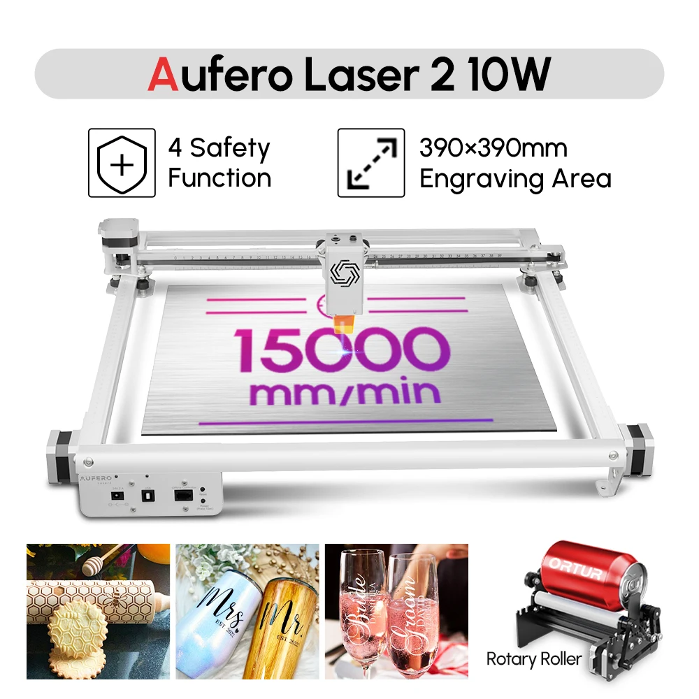 Ortur Aufero2 Powerful Laser Engraver Cutter Wood Metal Acrylic 15000MM/MIN 39*39cm Woodworker Desktop Engraving Cutting Machine