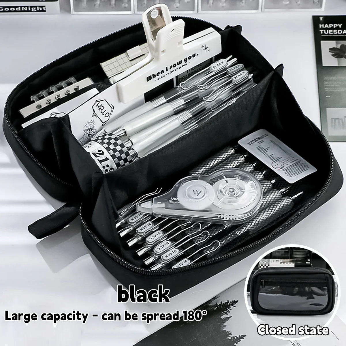 مقلمة الطالب INS نمط Kawaii حقيبة أقلام رصاص سعة كبيرة القرطاسية المدرسية الابتدائية لوازم التخزين القرطاسية الكورية