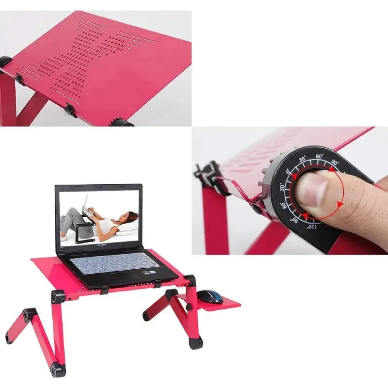 Imagem -06 - Suporte de Mesa Dobrável Ajustável para Laptop Design Ergonômico Mesa para Notebook para Ultrabook Netbook ou Tablet com Mouse Pad