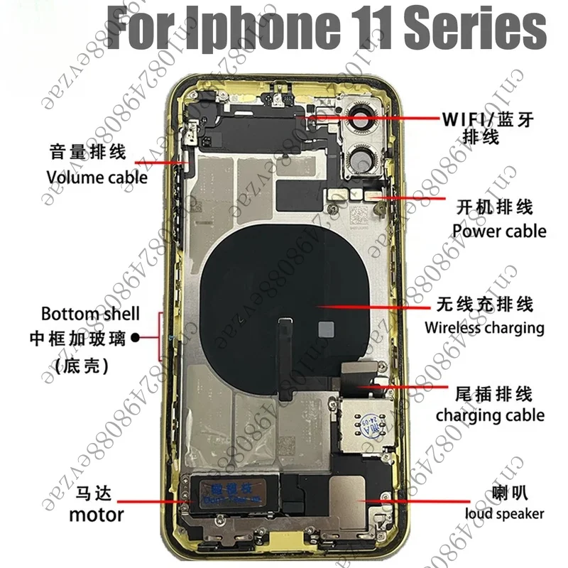 

Rear Housing Replacement For iPhone 11 chassis 11Pro Max Back Cover Middle Frame outer shell+SlM Tray+Side Key Parts