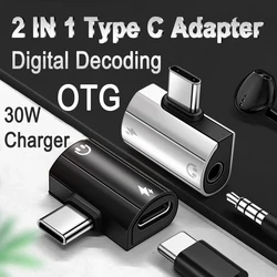 OTG USB Type C To 3.5mm Adapter Fast Charger 30W For iPhone 15 Pro Max Samsung Huawei Xiaomi Jack AUX Audio Headphone Converter