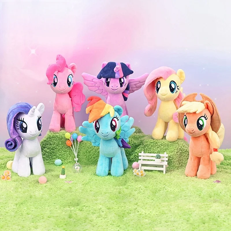 HQ New My Little Pony Plush Toys Twilight Sparkle Pinkie Pie Rarity Fluttershy Applejack Rainbow Dash Stuffed Doll Kid Xmas Gift