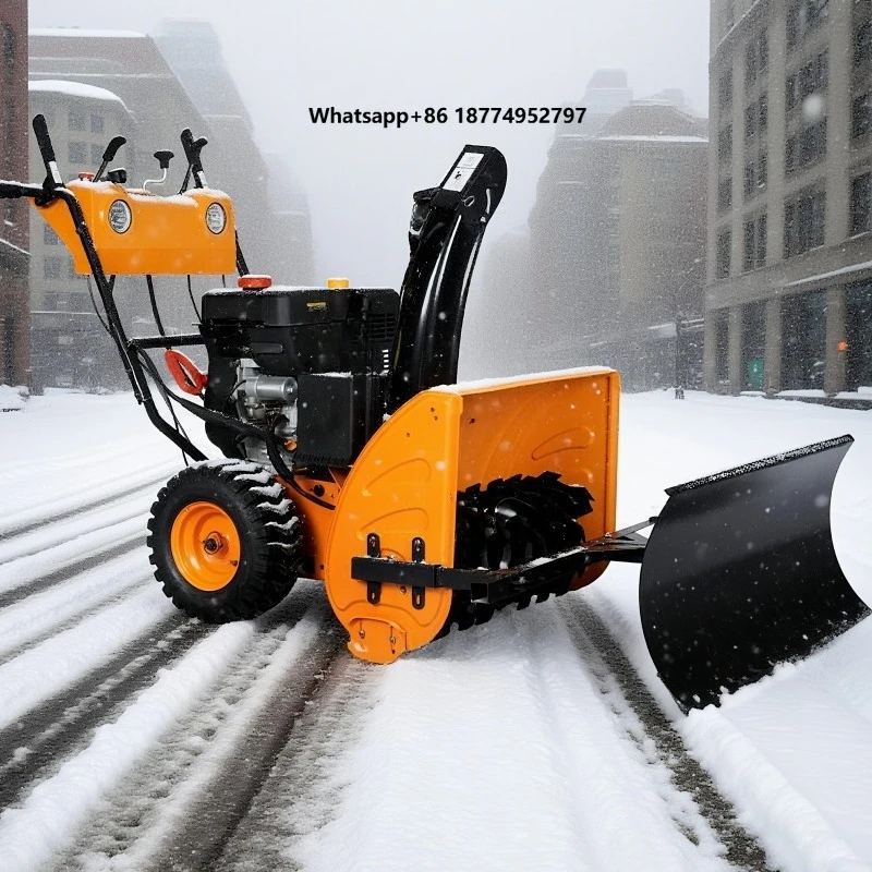 High-Power Petrol Snow Blower 196cc 12m Long-Distance Throwing Municipal/Airport High-Efficiency Snow Removal Equipment