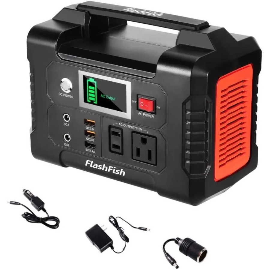 200W Portable Power Station 40800mAh Solar Generator with 110V AC Outlet 2 DC Ports 3 USB Ports Backup Battery Pack for CPAP Ou
