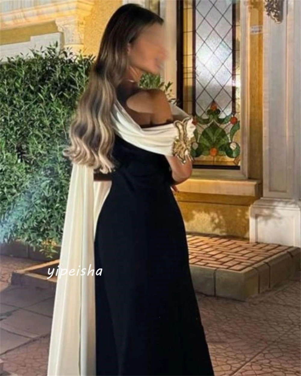 Customized  Jersey Sequined Ruched Engagement A-line One-shoulder Bespoke Occasion Gown Long Dresses Saudi Arabia Evening