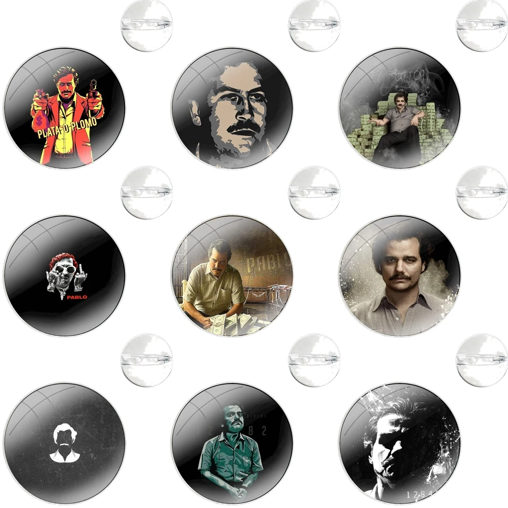 Pablo Escobar Pins Badge Metal Brooches For Clothes Backpack Decoration gift