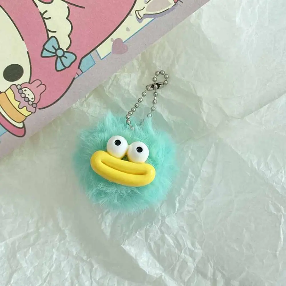 Fashion Cartoon Funny Clown Keychain Mini Plushies Sausage Mouth Keyring Kawaii Colorful Big Mouth Plush Pendant  Backpack Decor