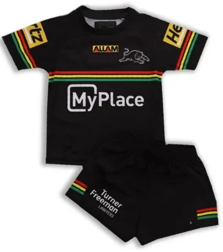 Camiseta de Rugby de entrenamiento en casa para niños, Kit de Penrith Panthers/ Bulldogs, tamaño: 16-26, Impresión de número de nombre personalizado, 2024