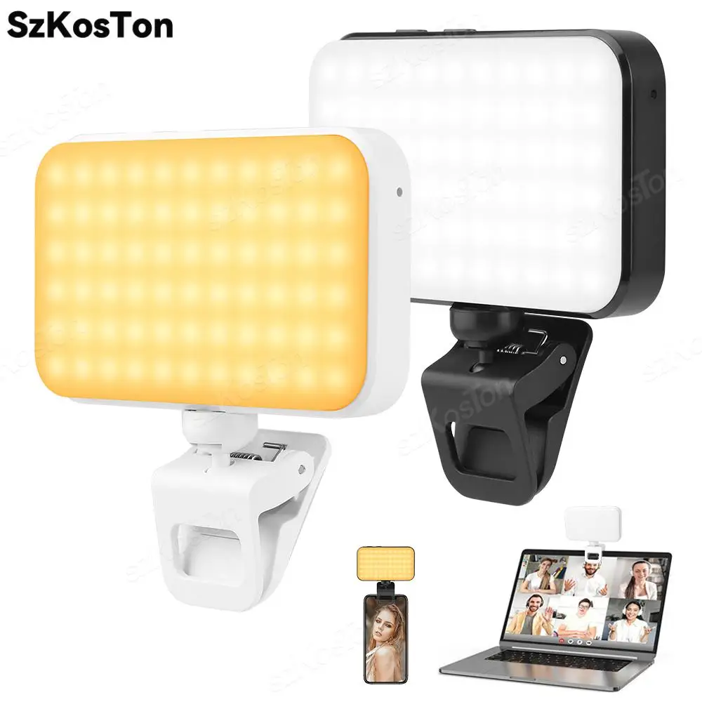 

LED Rechargeable Selfie Phone Light Clip Camera Fill Lamp for Tiktok Pictures Video iPhone Light for Conferencing Portable Light