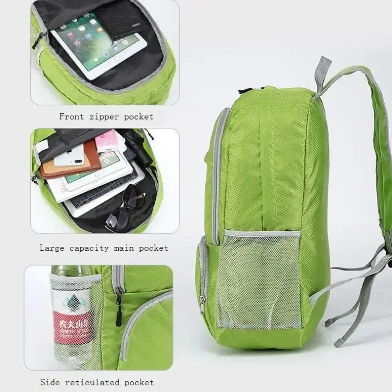 Mochila plegable impermeable de gran capacidad para hombre y mujer, mochila de almacenamiento para viajes al aire libre, mochilas escolares para