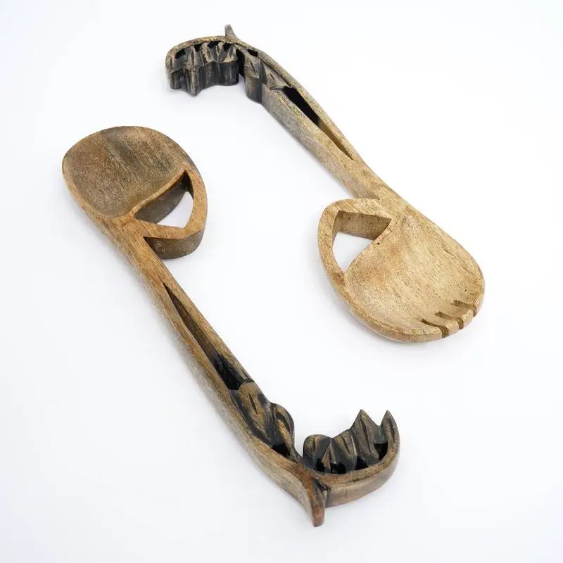 مجموعة أدوات الطبخ الخشبية المكونة من قطعتين لخدمة السلطة #5