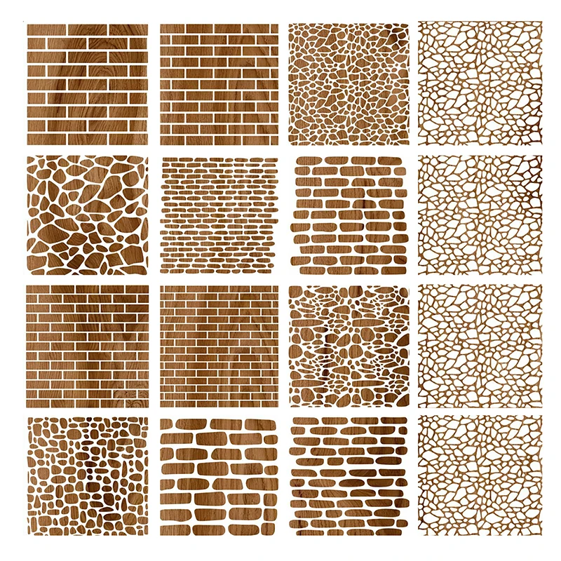 

High Quality No-Skill Wonder! 12 Pack 6"x6" Washable StencilsReusable Spray Paint TemplatesFloor Doodling, Home Decor & Art