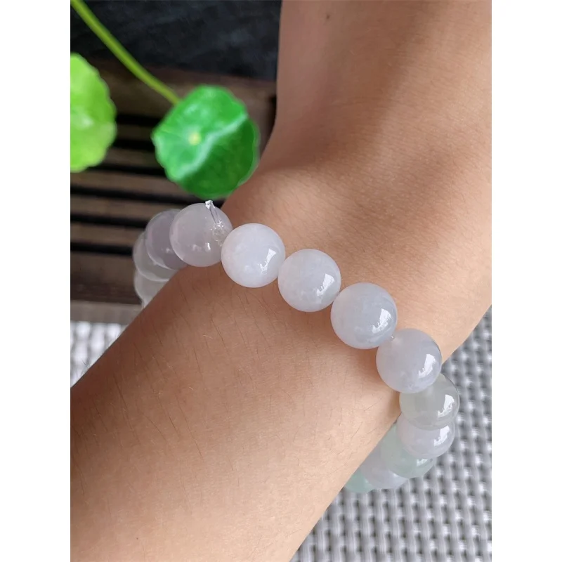 Myanmar Natural a Bracelet Bead Ice-like round Beads Jade 20 Pieces 37.87G