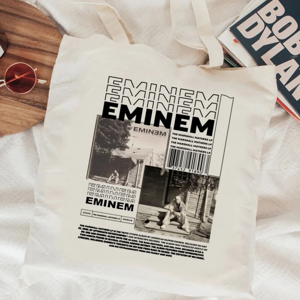 Bolsa de compras Eminem, bolsa de compras de algodón para comestibles, bolsa de reciclaje, bolsa de compras, bolsas de tela ecológicas, bolsa de compra