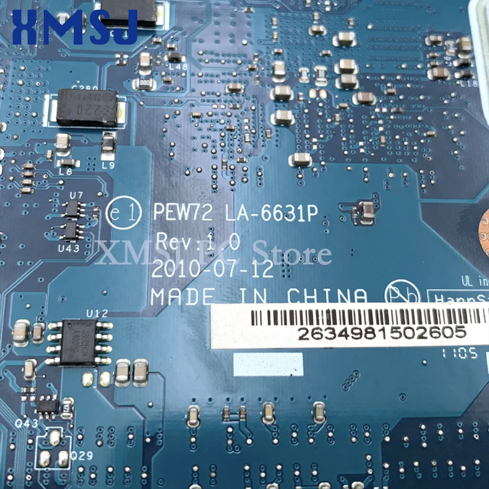 XMSJ For Acer Aspire 5736 5736z Laptop Motherboard PEW72 LA-6631P MBTZZ02001 MB.TZZ02.001 GM45 DDR3 Free CPU Full Test