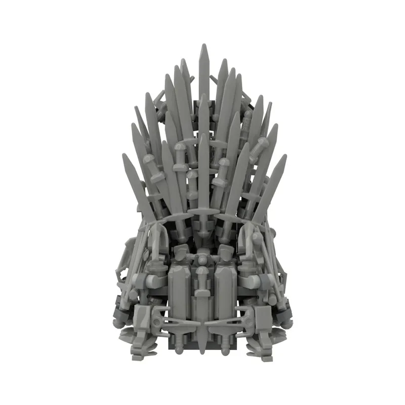 MOC Assembling Building Blocks Toy Iron Throne King\'s Throne Seat Model Ornaments Sword of Power Creative Idea Gift