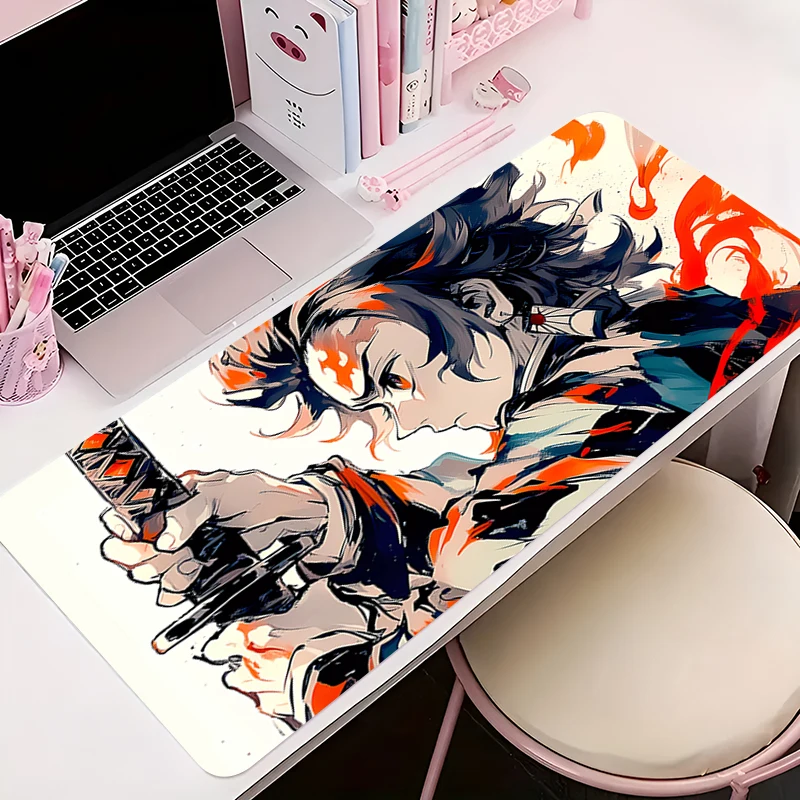 

Коврики для мыши, защитный коврик для стола, игровой коврик для мыши D-demon Slayer Tanjiro, декор для офисного стола, длинный коврик для клавиатуры, коврики для компьютерного геймера