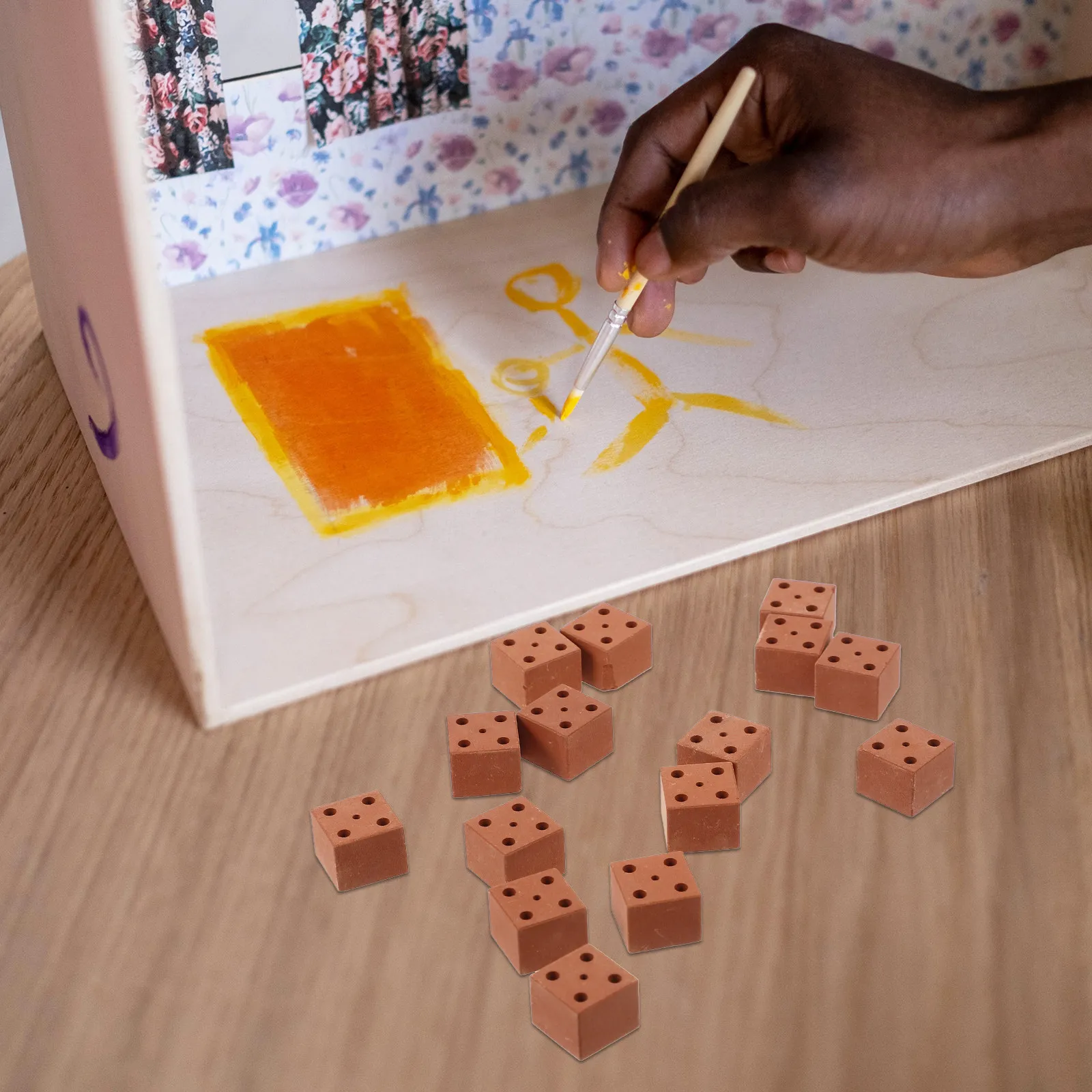 

20Pcs Miniature Brick Ornament Set for Micro Landscape DIY Fairy Garden Sand Table Decorative Bricks Landscaping Props Mini