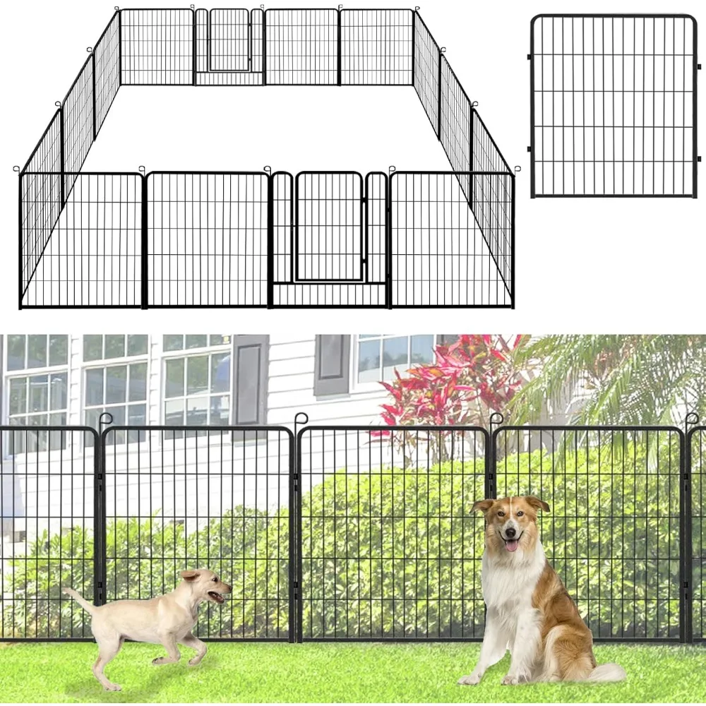 

Decorative Fence Panels Dog Fencing Outdoor Garden Fence with Gate, 32in(H) x 32Ft(L) Fencing for Dogs 12 Panels Outdoor Fence